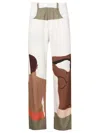 Amir Slama Graphic-print Linen-blend Trousers In Neutrals