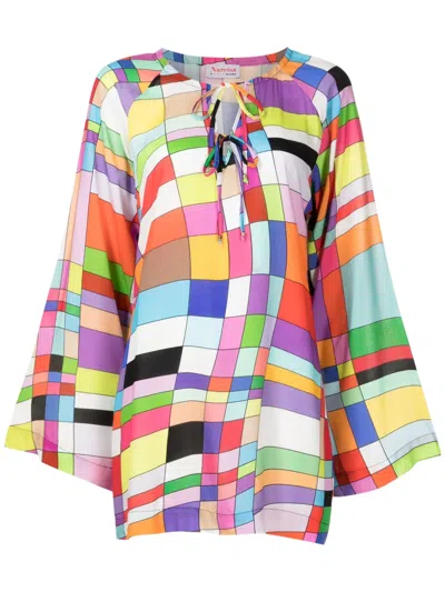 Amir Slama Kleid Mit Grafischem Print In Multicolour