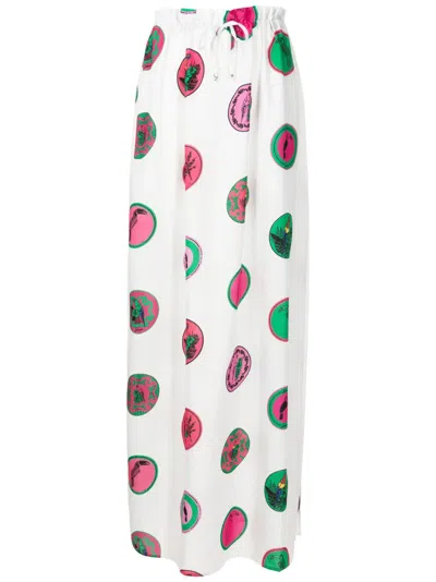 Amir Slama Maxirock Mit Grafischem Print In White