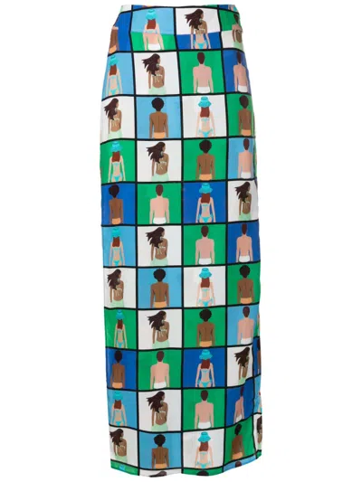 Amir Slama Midirock Mit Grafischem Print In Blue