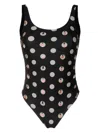 Amir Slama Graphic-print One-piece Swimsuit In Black