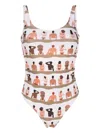 Amir Slama Graphic-print One-piece Swimsuit In Neutrals