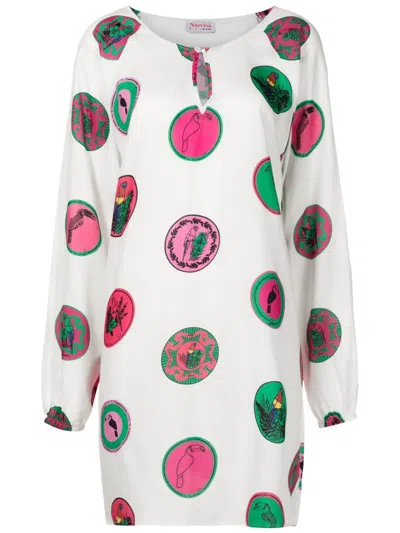 Amir Slama Kleid Mit Print In White