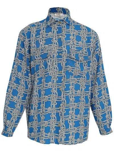 Amir Slama Graphic-print Shirt In Blue
