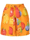 Amir Slama Shorts Mit Grafischem Print In Orange