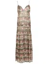 Amir Slama Graphic-print Silk Maxi Dress In Green