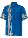 Amir Slama Graphic-print Silk Shirt In Blue