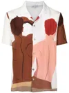 Amir Slama Graphic-print Silk Shirt In Brown