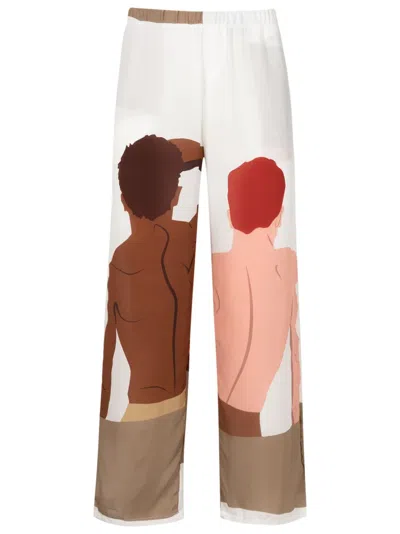 Amir Slama Graphic-print Silk Shirt In Neutrals