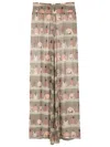 Amir Slama Swimmer-print Silk Trousers In Green