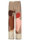 Amir Slama Graphic-print Straight-leg Trousers In Brown