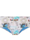 Amir Slama Graphic-print Swimming Trunks In Neutrals