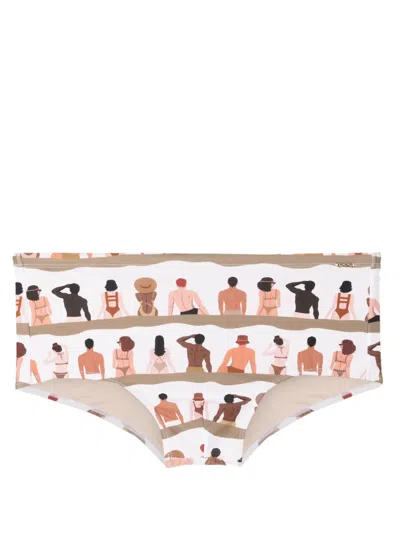 Amir Slama Graphic-print Swim Shorts In Neutrals