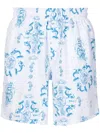 Amir Slama Graphic-print Elasticated-waistband Swim Shorts In White