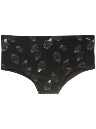 Amir Slama Badehose Mit Grafischem Print In Black