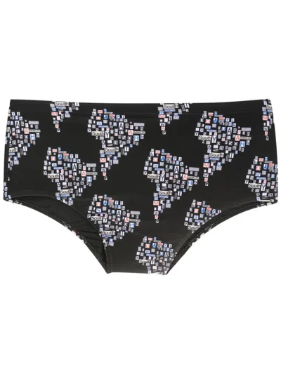 Amir Slama Badehose Mit Grafischem Print In Black
