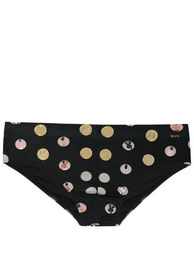 Amir Slama Graphic-print Swim Trunks In Black
