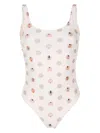 Amir Slama Graphic-print Swimsuit In Neutrals