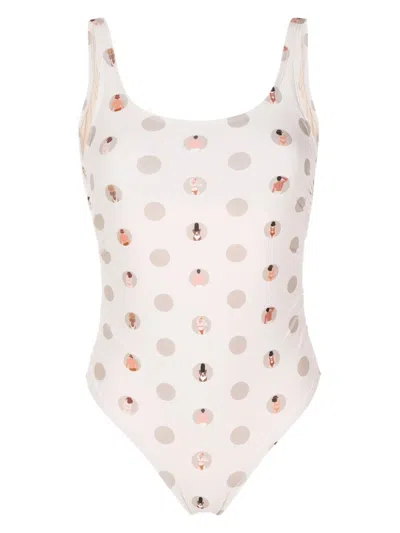 Amir Slama Graphic-print Swimsuit In Neutrals