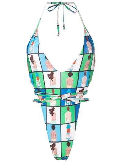 Amir Slama Badeanzug Mit Grafischem Print In Multicolour