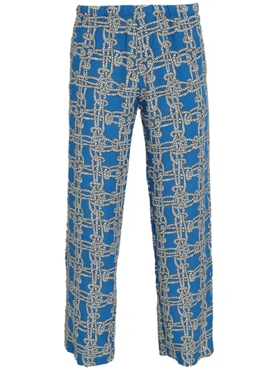 Amir Slama Graphic-print Trousers In Blue