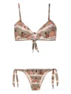 Amir Slama Graphic-print Underwire Bikini In Brown