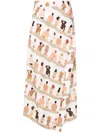 Amir Slama Graphic-print Wrap Midi Skirt In Neutrals
