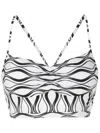 Amir Slama Gym Wave-print Crop Top In White