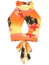 Amir Slama Halter Neck Blouse In Multicolour