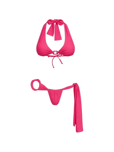 Amir Slama Halterneck Bow-detail Bikini In Multi
