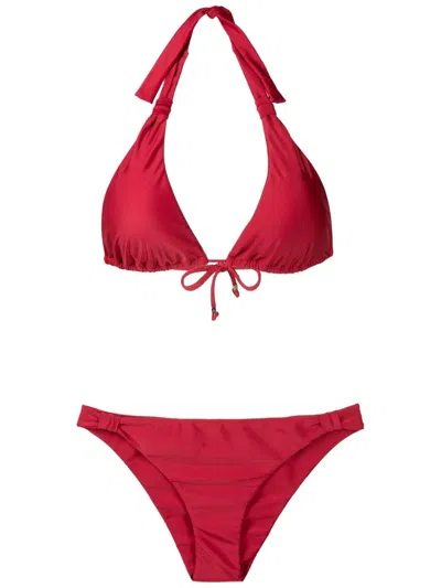Amir Slama Halterneck Non-wired Bikini Set In Red