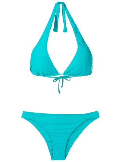 Amir Slama Halterneck Non-wired Bikini Set In Blue