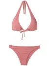 Amir Slama Halterneck Non-wired Bikini Set In Neutrals