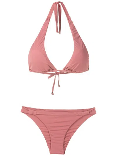 Amir Slama Halterneck Non-wired Bikini Set In Neutrals
