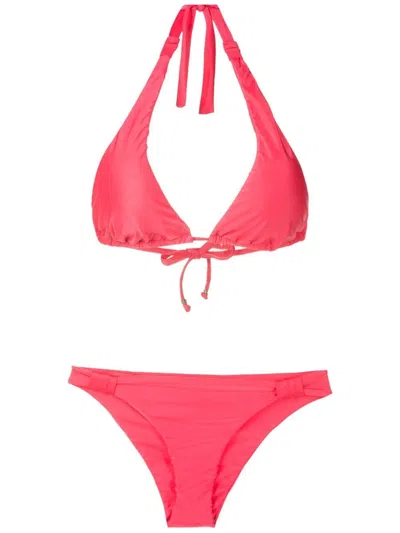 Amir Slama Halterneck Non-wired Bikini Set In Pink