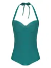 Amir Slama Halterneck Swimsuit In Green