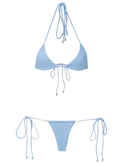 Amir Slama Halterneck Triangle Bikini In Blue