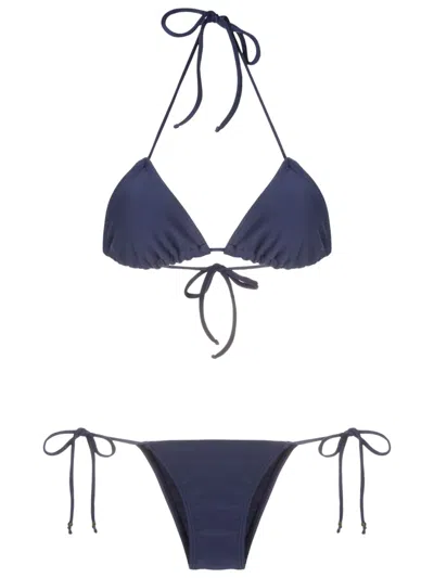 Amir Slama Halterneck Triangle Bikini In Blue