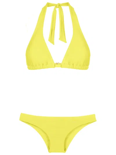 Amir Slama Halterneck Triangle Bikini In Yellow