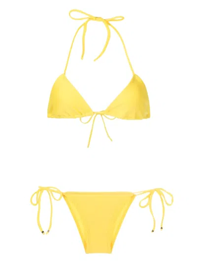 Amir Slama Halterneck Triangle Bikini In Yellow