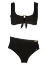 Amir Slama Hardware-detailing Textured Bikini In Black