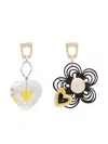 Amir Slama Heart-charm Drop Earrings In Multicolour