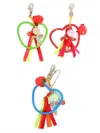 Amir Slama Heart-motif Keychain (pack Of Three) In Red