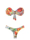 Amir Slama Hibiscus-print Bandeau Bikini Set In Multicolour