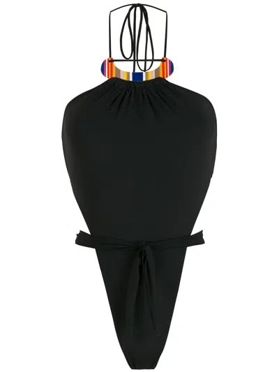 Amir Slama High-leg Swimsuit In Black