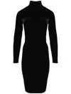 Amir Slama High-neck Velvet Dress In Black