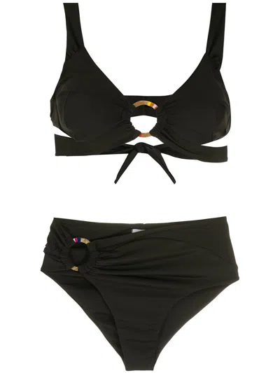 Amir Slama High-rise Bikini Set In Black