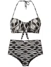Amir Slama High-waisted Hardware-detail Bikini Set In Black