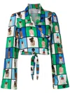 AMIR SLAMA ILLUSTRATION-PRINT WRAP BLOUSE