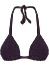 Amir Slama Knit Triangle Bikini Top In Blue